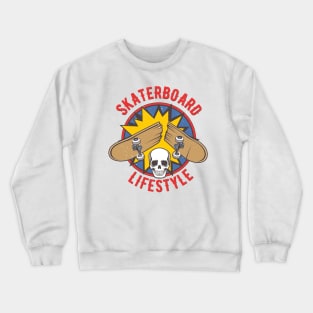 Skateboard Lifestyle (color) Crewneck Sweatshirt